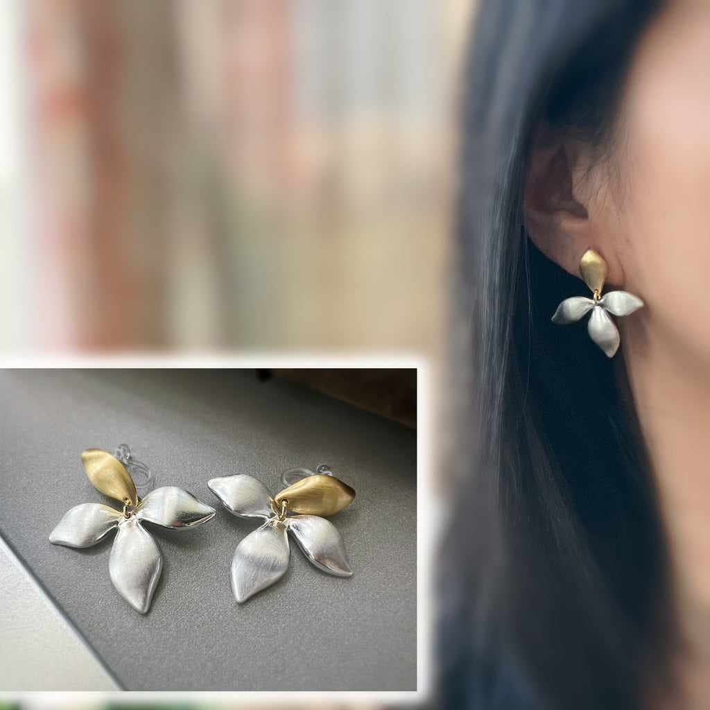 Fleur Bicolore – Pétales Or Argent