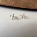 Clips d’oreilles sans perçage croix fine strass