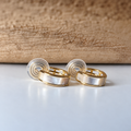 White Mother-of-Pearl Creole Earrings - U-Shaped Clip-on Earrings 