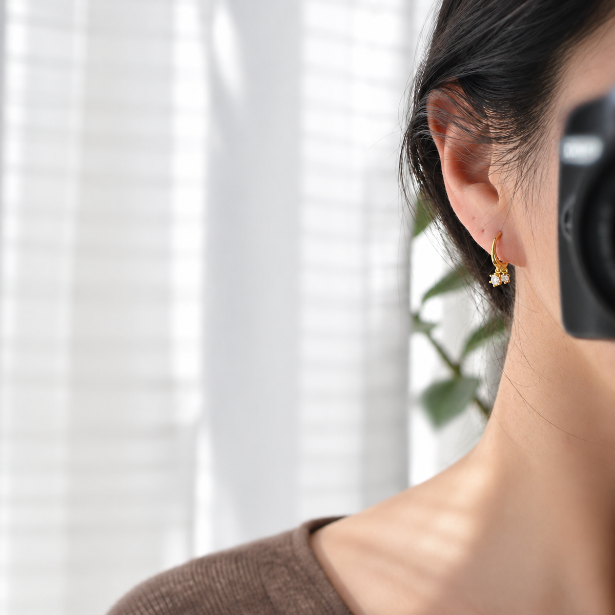 Cercles doubles zircon - Clips d'oreilles U