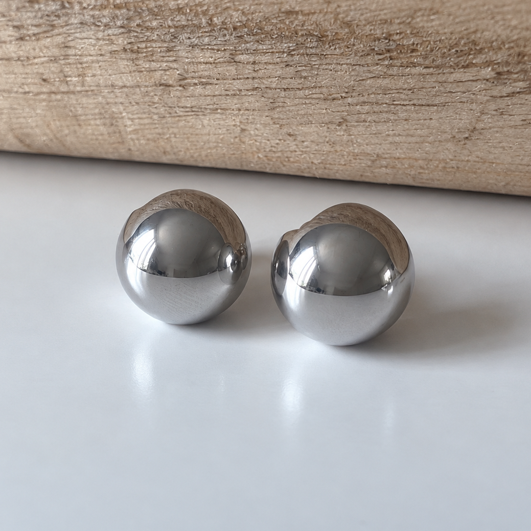 Large Silver Hoop Earrings - U-Shaped Clip-On Earrings 