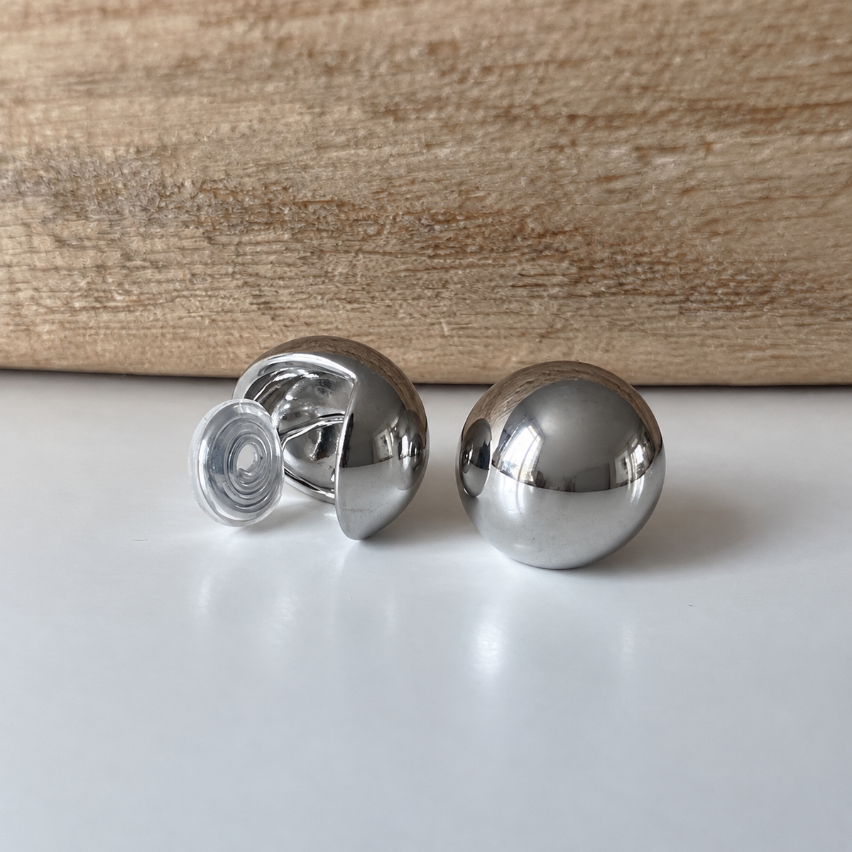 Large Silver Hoop Earrings - U-Shaped Clip-On Earrings 