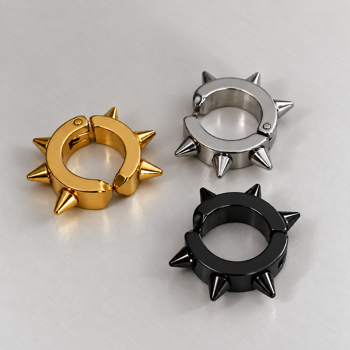 Unisex Spike Ear Clip Rings