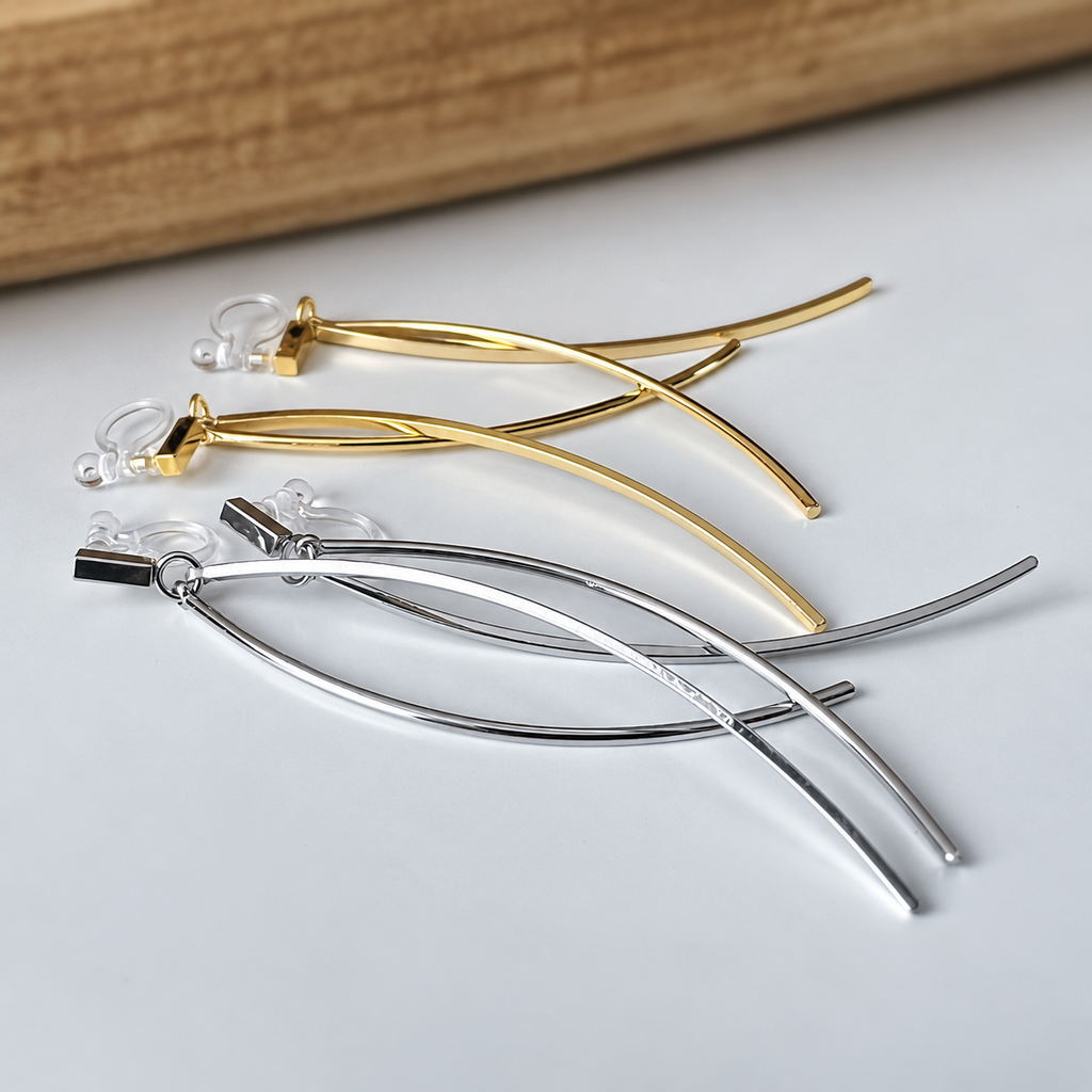 Mini Rectangle & Double Barres Or / Argent