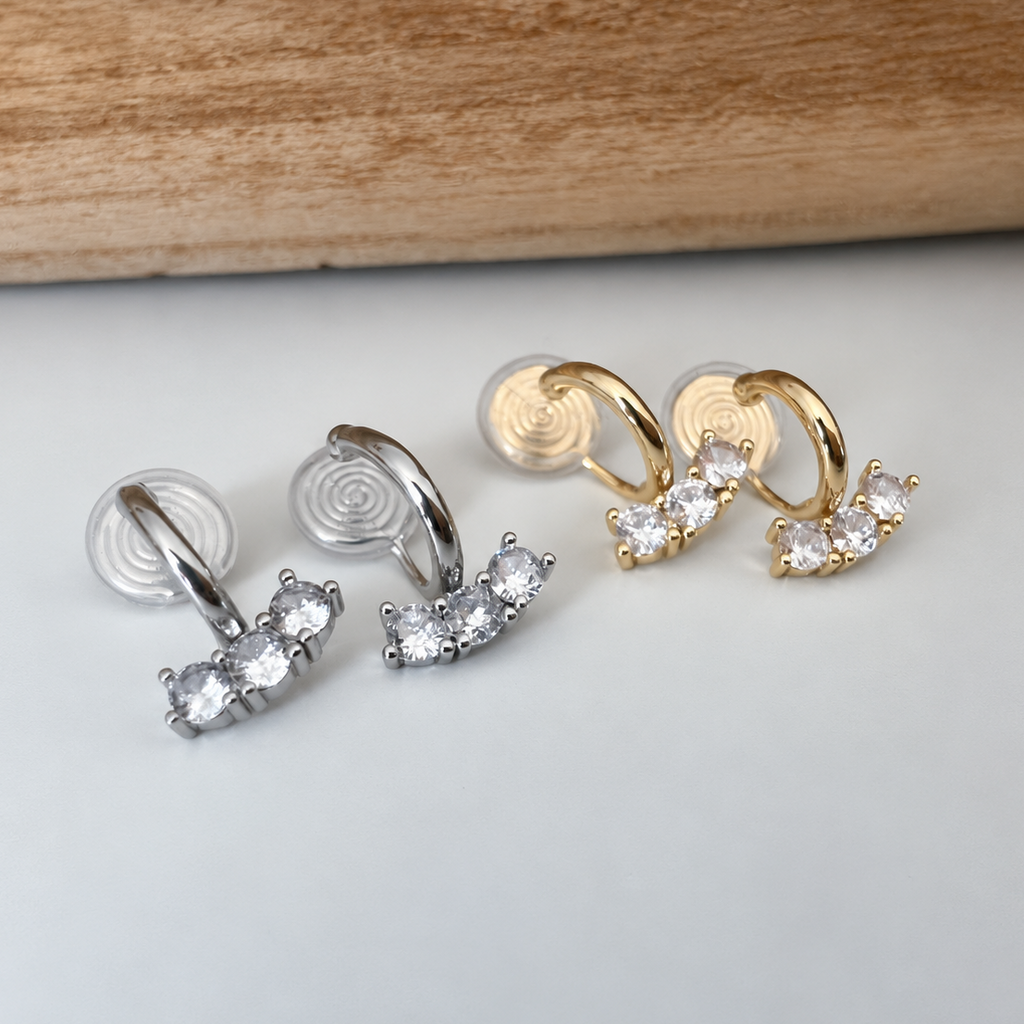 Kleiner Kreis &amp; Zirkonstab - U-Clips 