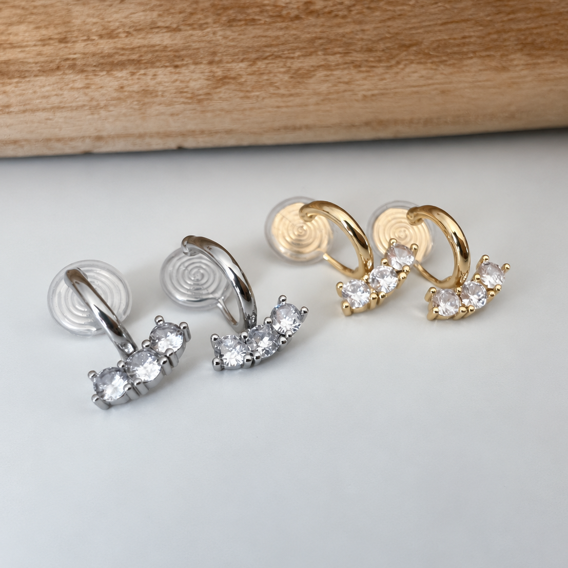 Kleiner Kreis &amp; Zirkonstab - U-Clips 