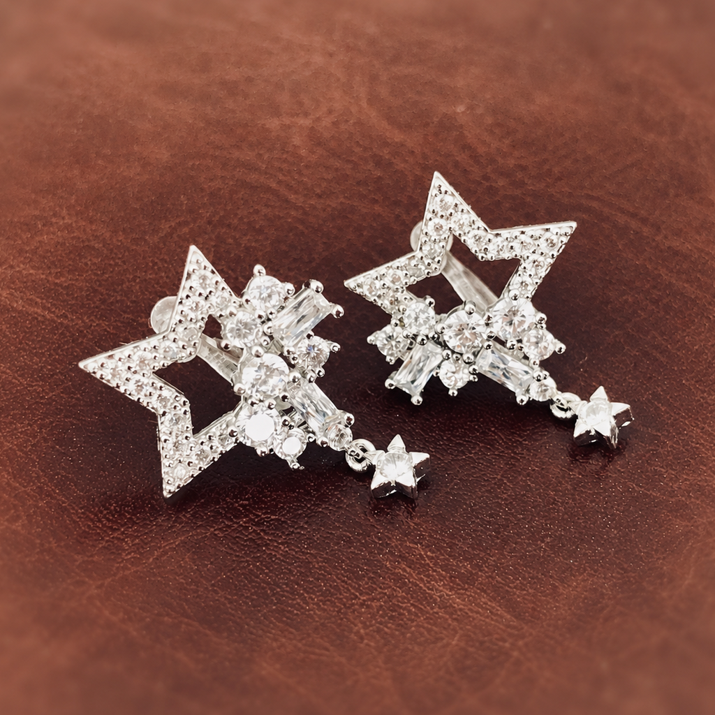 Clips d’oreilles Étoiles zircon
