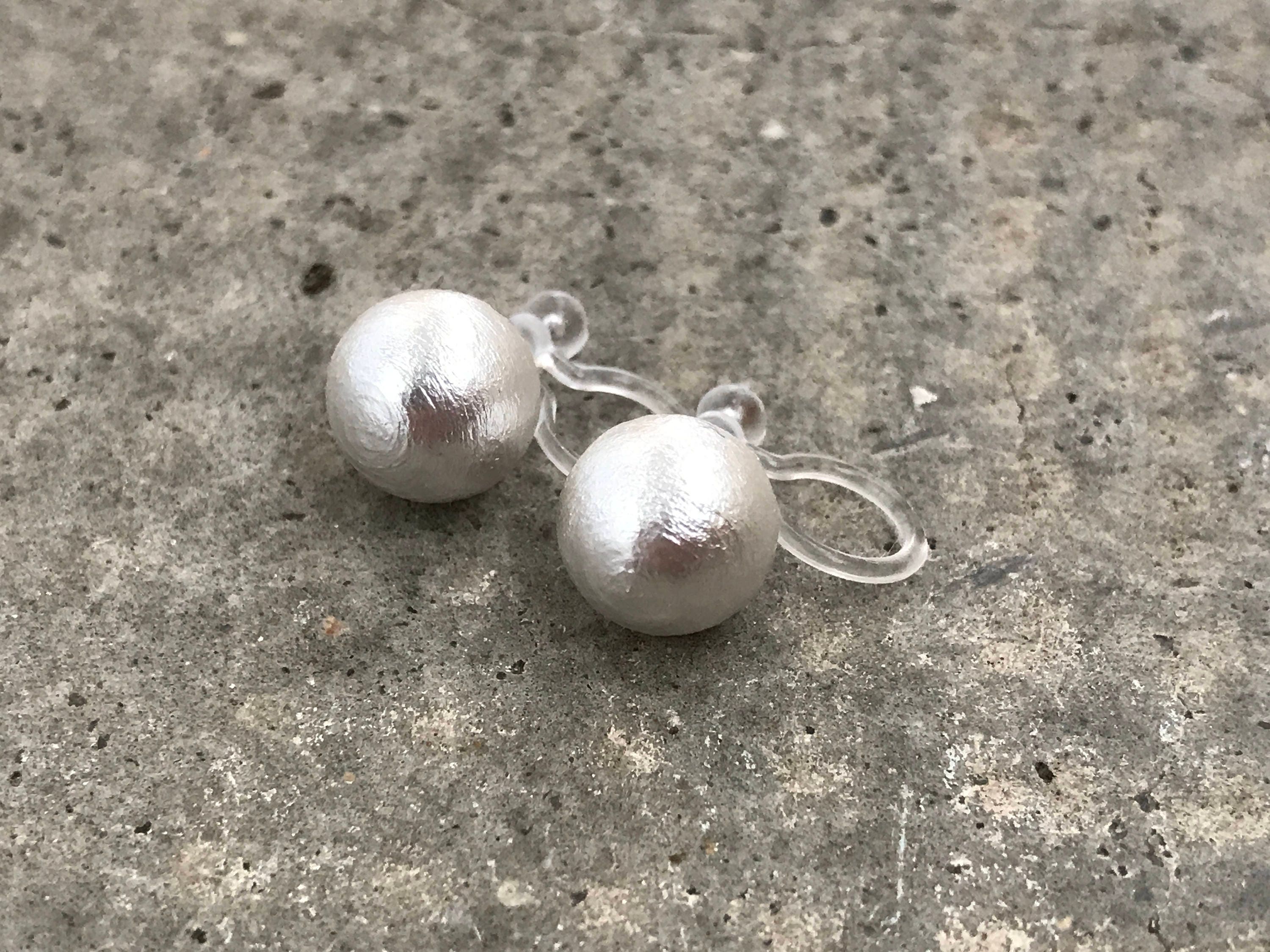 Clip On Invisible Earrings, Non Pierced Earrings, Pierced Look. Blue Cotton Pearl. Gift For Her