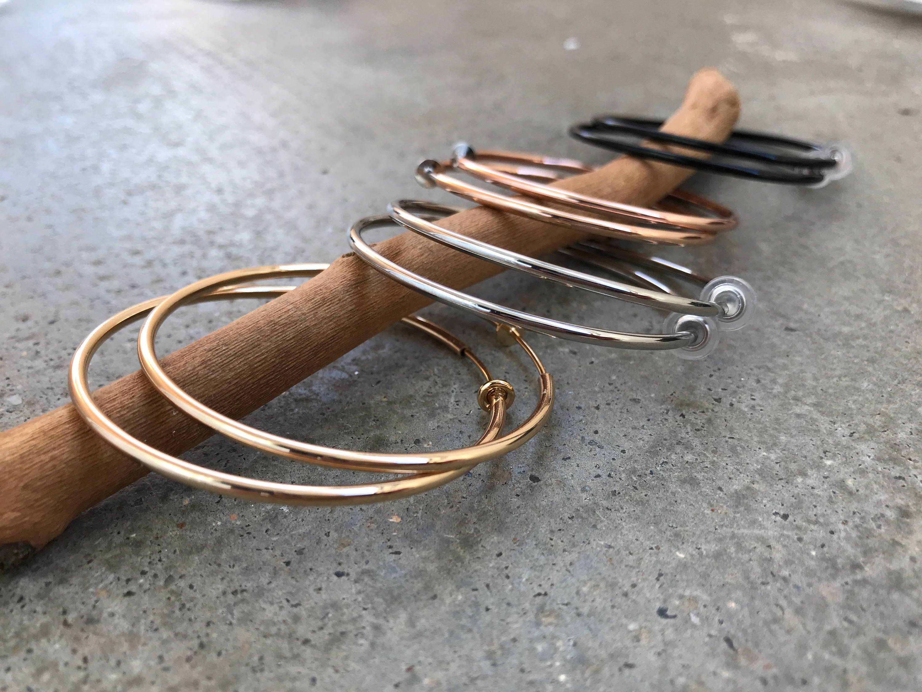 Hoops 50mm Invisible Clip On Earrings, Clip On Hoop Earrings, Non Pierced Earrings Clip On Earrings Modern. Non Pierced Pierced looked.