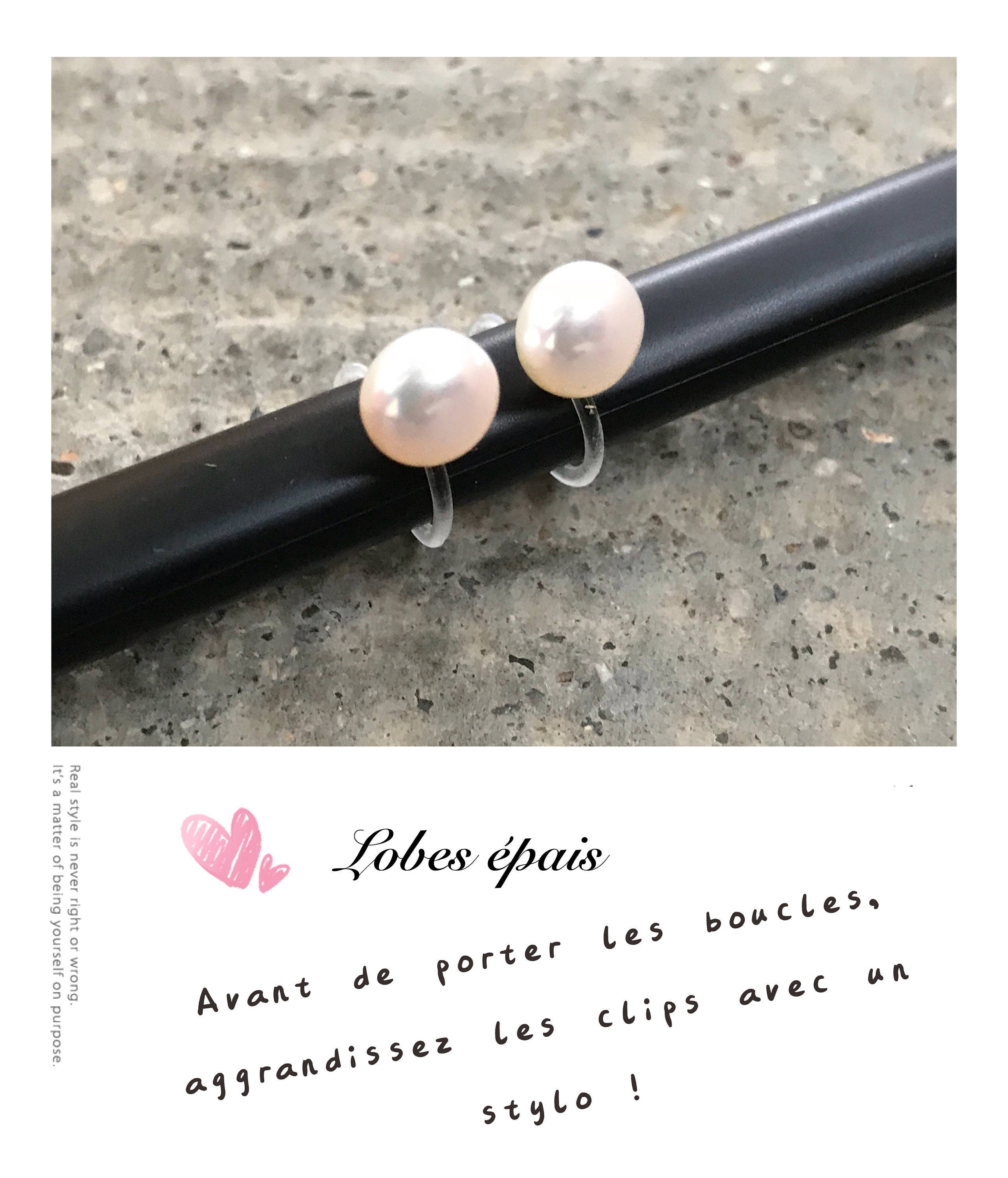 Créoles couleur Argent Clips Invisibles Petites perles agate noire, Boucles d'oreille CLIPS, oreilles non percées.