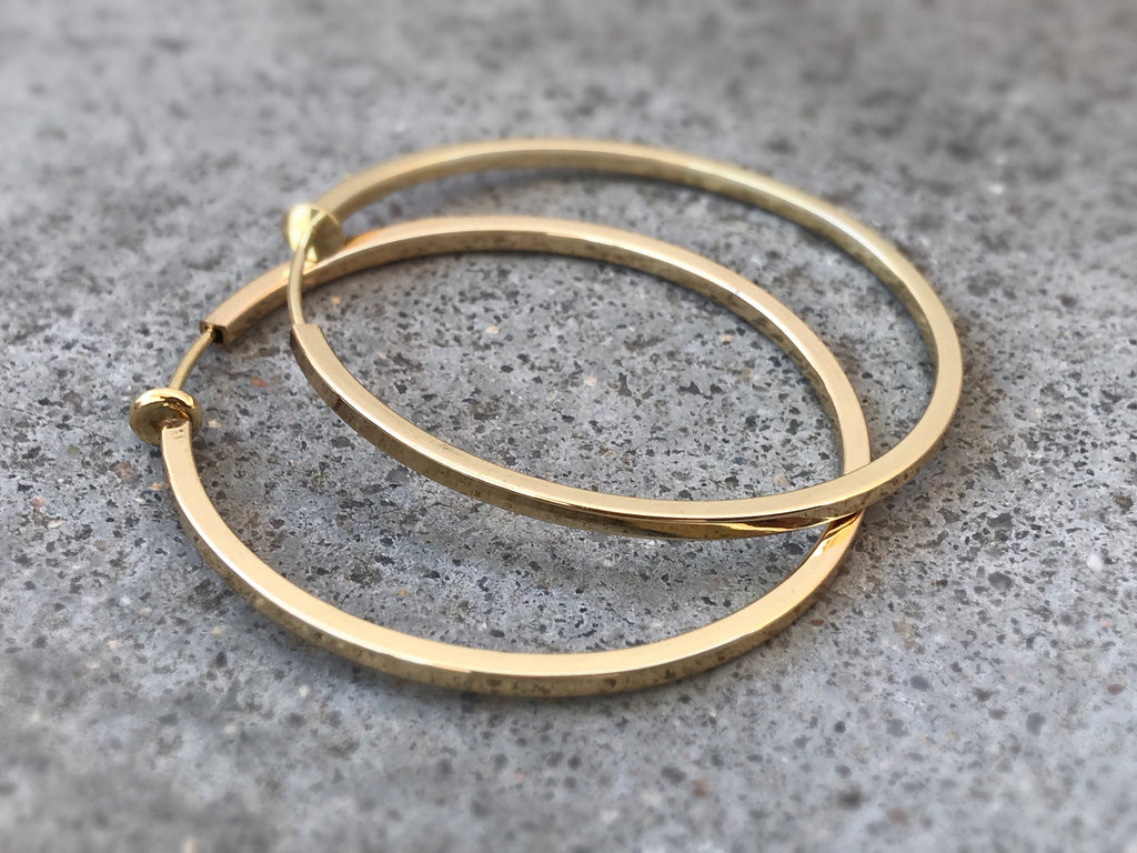 Hoops 50mm Invisible Clip On Earrings, Clip On Hoop Earrings, Non Pierced Earrings Clip On Earrings Modern. Non Pierced Pierced looked.