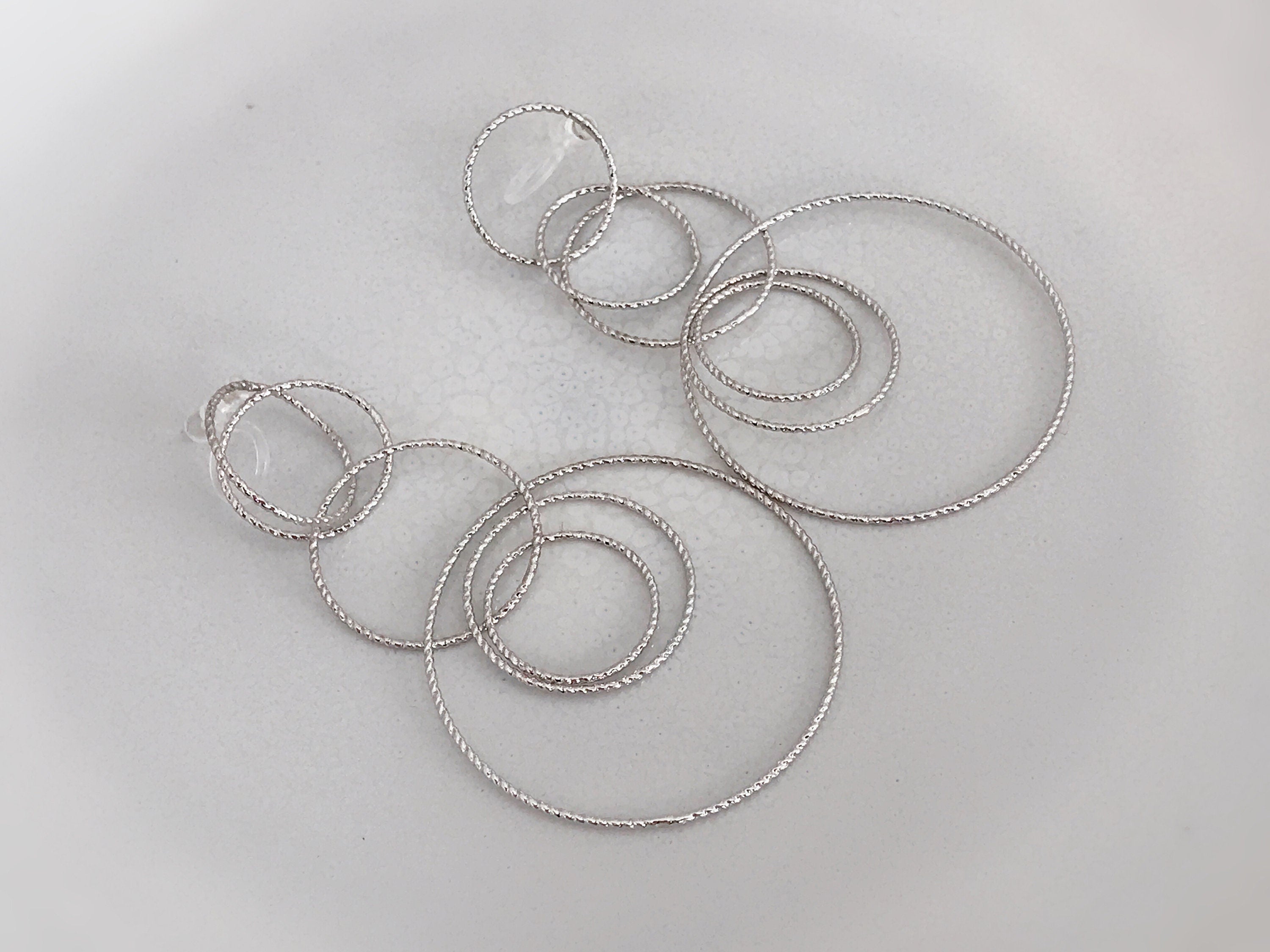 InvisibleS Clips Earrings, Silver Color Rings. Rings, circle. Ear clips. Jewelry every day. Ready to offer.