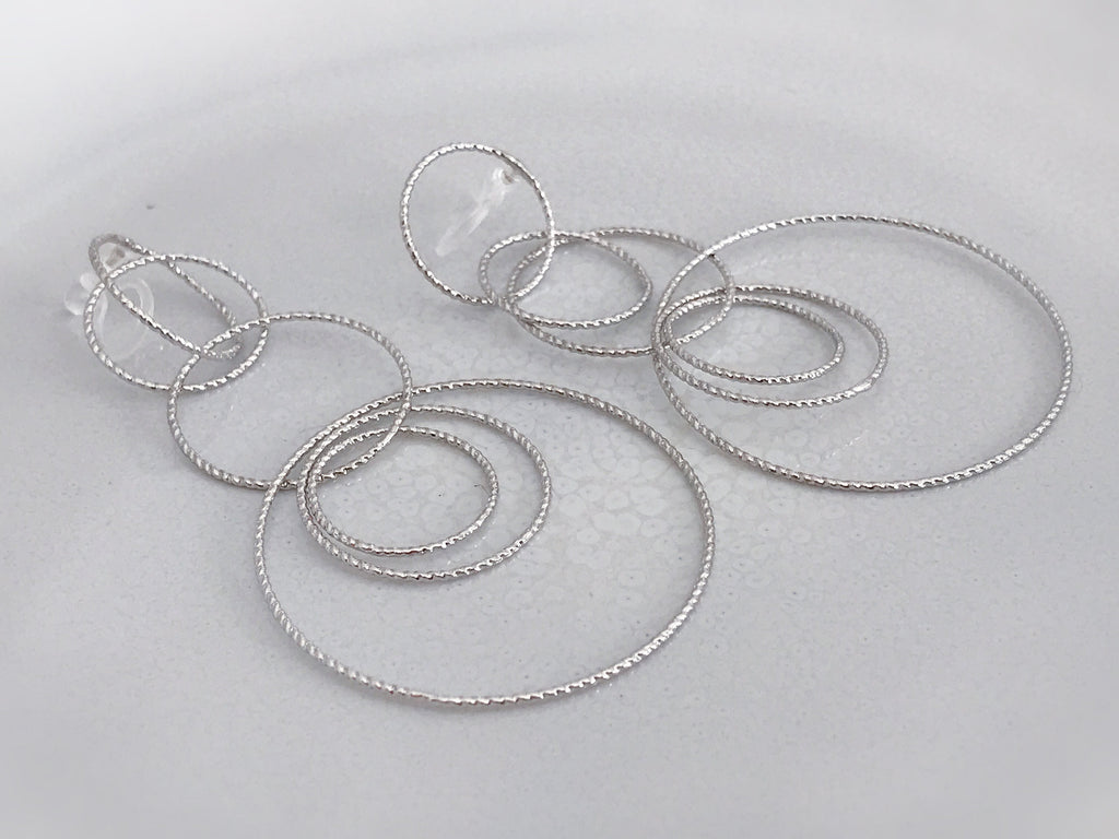 InvisibleS Clips Earrings, Silver Color Rings. Rings, circle. Ear clips. Jewelry every day. Ready to offer.