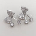 Boucles d'oreilles CLIPS invisible Noeud de papillon couleur Argent avec Zircon, Clips d'oreilles délicat.