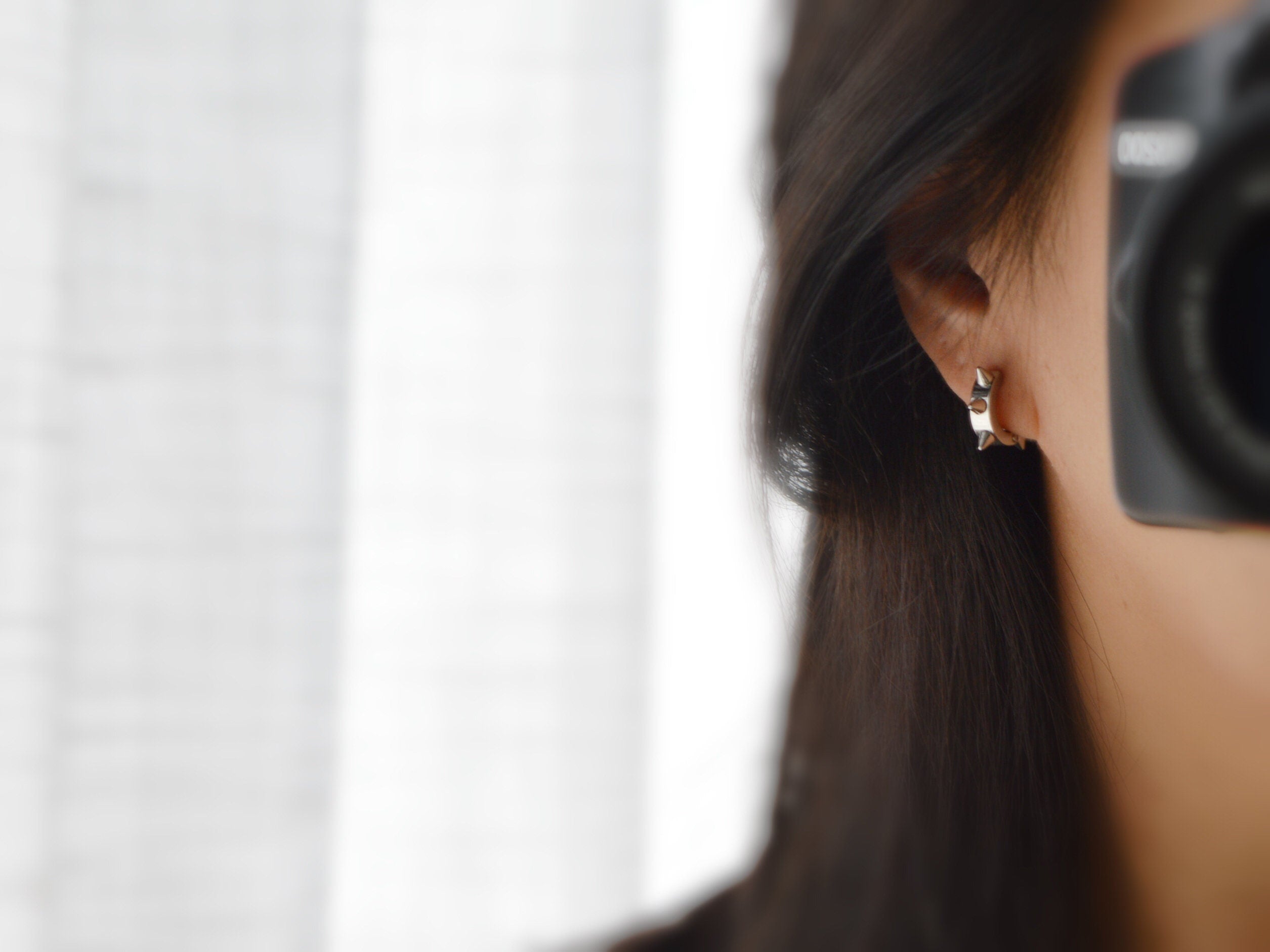 Rivet Punk Rock CLIPS earrings, silver, gold, black color rings, for non-pierced ears. Daily Jewelry Men Women