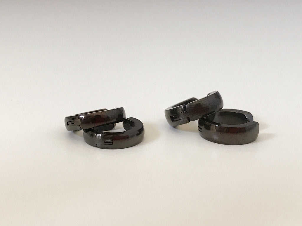 Boucles d'oreille CLIPS Pince Anneaux couleur Argent, Noir, Or, Bleu pour oreilles non percées. Bijoux quotidien