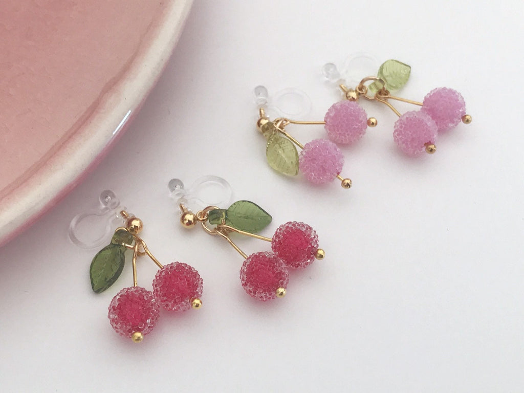 Sweet Bonbon Cerise Rouge Feuilles vertes foncé ou Cerise Rose Feuilles vertes claires. Cadeaux Noël Emballage Bonbon prêt à offrir