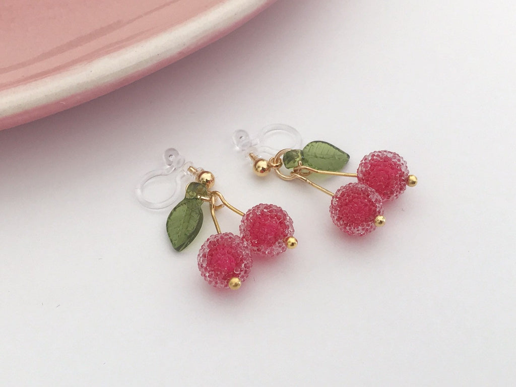 Sweet Bonbon Cerise Rouge Feuilles vertes foncé ou Cerise Rose Feuilles vertes claires. Cadeaux Noël Emballage Bonbon prêt à offrir
