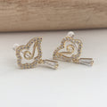 Nuages Clips d'oreilles couleur or, mini zircon. Clips invisible délicat nuage exquis. Boucles d'oreilles Clips confortable