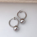 2 EN 1, Créoles Clips 13mm avec mini perle. Clips d'oreilles Anneaux argenté CLIPS Invisible confortable.