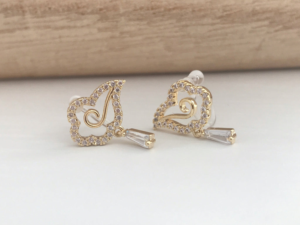 Nuages Clips d'oreilles couleur or, mini zircon. Clips invisible délicat nuage exquis. Boucles d'oreilles Clips confortable
