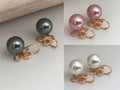 SANS DOULEUR !! Boucles d'oreilles CLIPS U en forme de trèfle à 4 ou 3 feuilles, Perle blanche /Rose / Gris. Boucles Délicates
