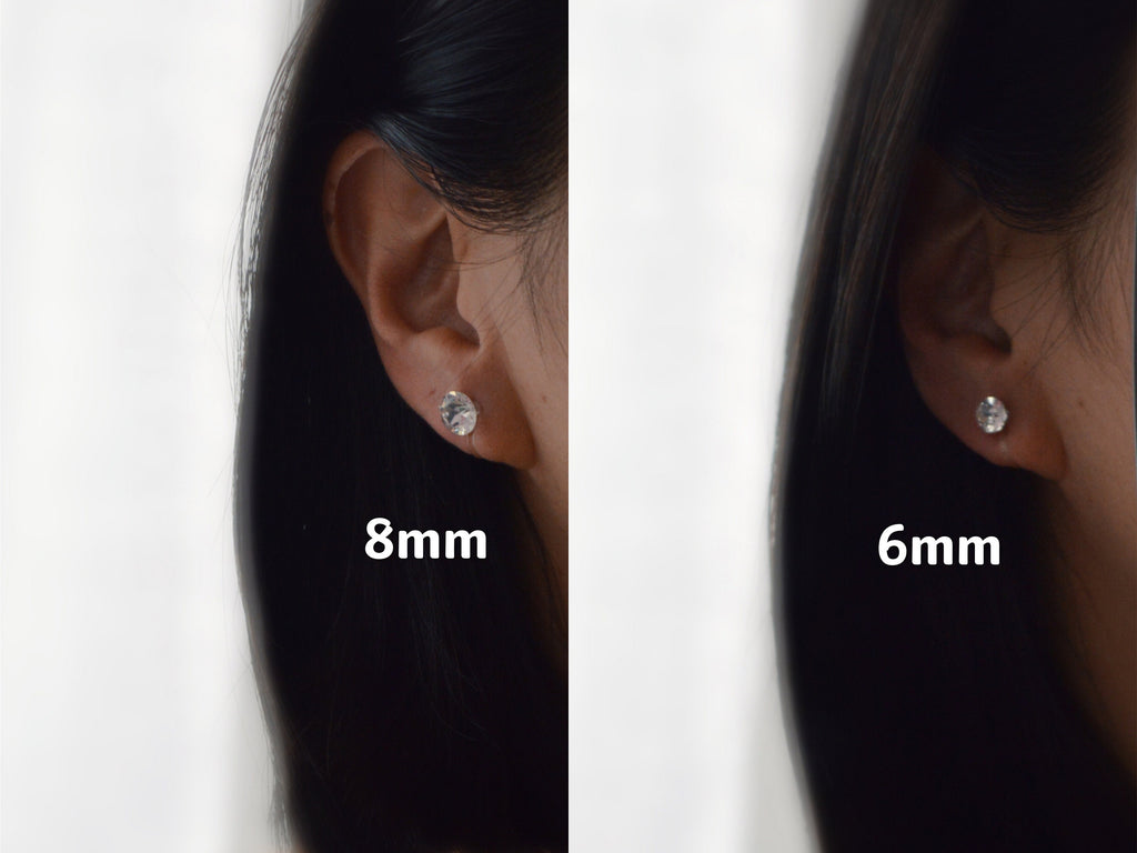 Boucles d'oreilles CLIPS invisible Cristal Rond Cristaux PureCristal, Clips d'Oreille Petit Rond cristal transparent, Bijoux Minimaliste.