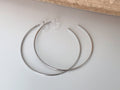 Large fine hoops. INVISIBLE Clip Earrings, Silver / Gold Hoops. Comfortable ear clips.