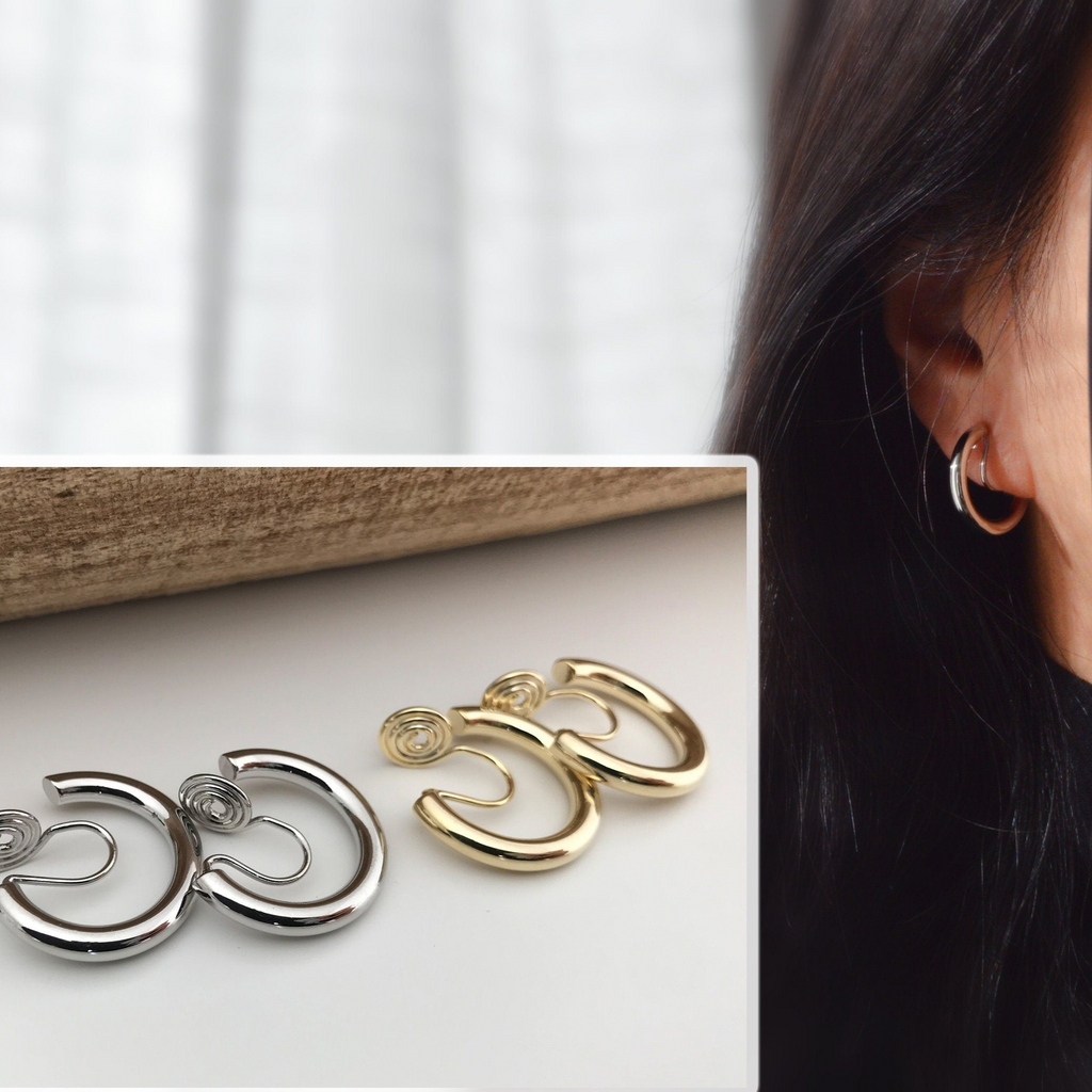 Einfacher Kreis - Clip-Ohrringe 