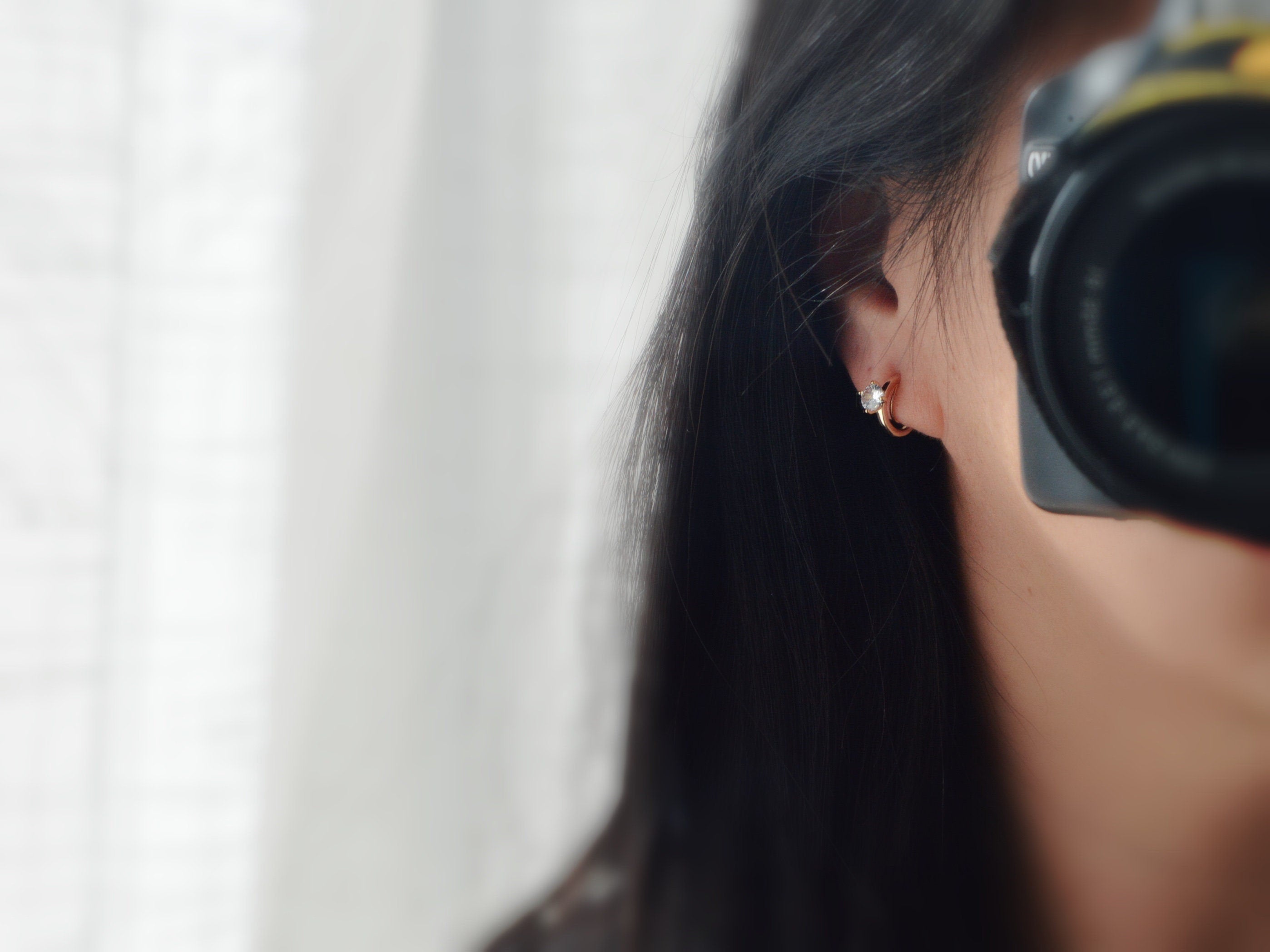 SANS DOULEUR ! Boucles d'oreilles CLIPS U spirale Demi-cercle Pierre Zircon Rond plaqué d'Or. Clips d'oreilles confortable Prêt à offrir