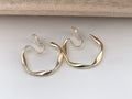 PAINLESS ! CLIPS U spiral earrings Twisted circle color Gold / Mat Gold. Comfortable Ear Clips Delicate Loops