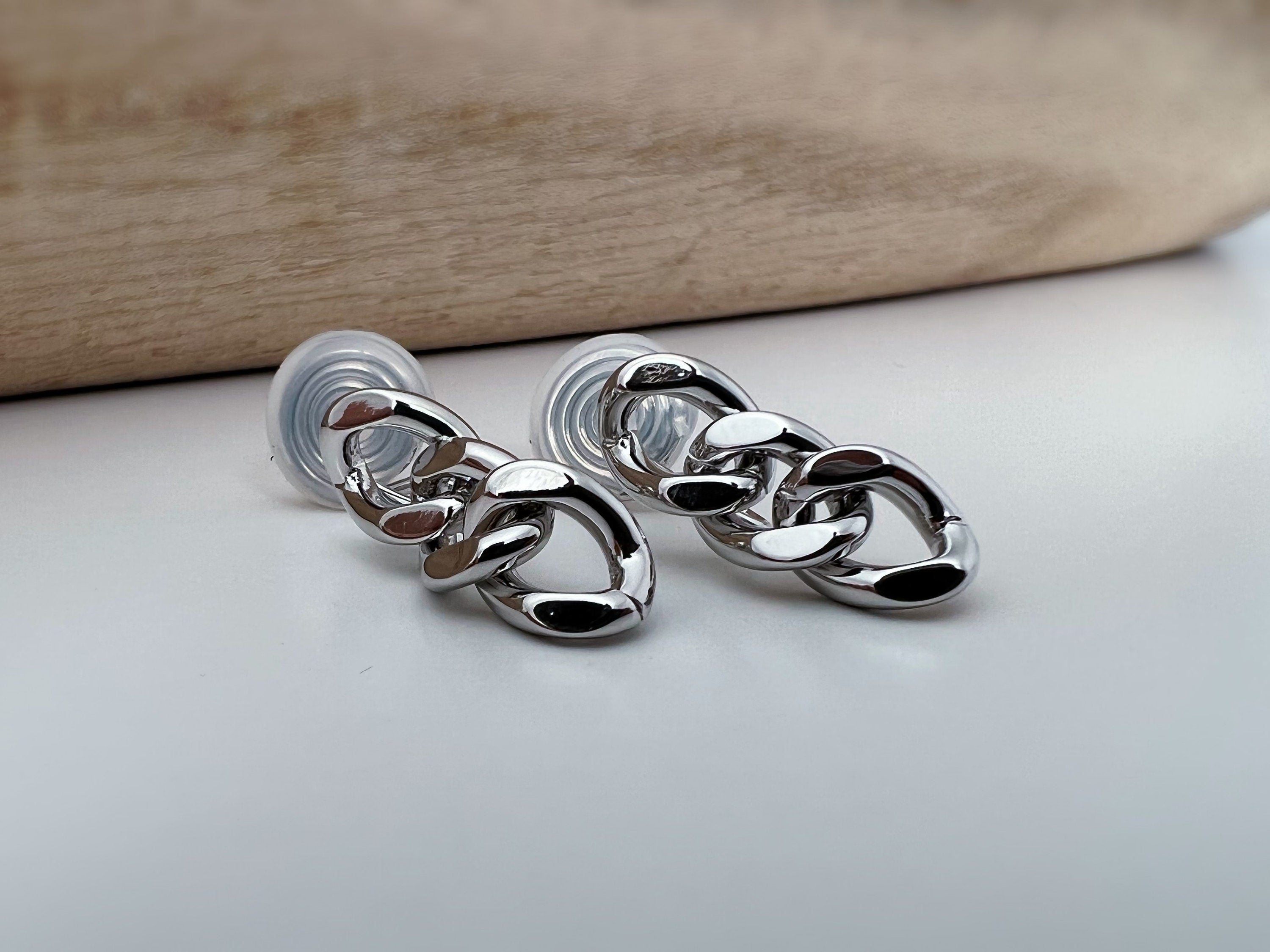 SANS DOULEUR ! Boucles d'oreilles CLIPS U spirale chaîne épaisse couleur or / argent. Clips d'oreilles confortable Boucles Délicates
