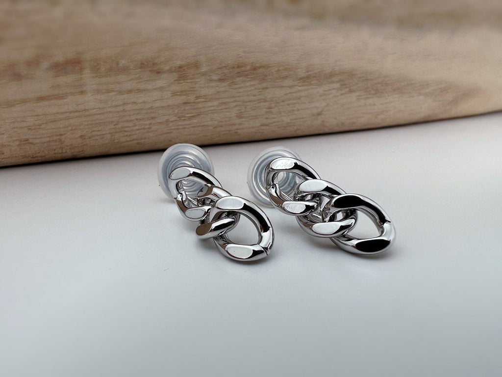 SANS DOULEUR ! Boucles d'oreilles CLIPS U spirale chaîne épaisse couleur or / argent. Clips d'oreilles confortable Boucles Délicates