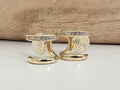 SANS DOULEUR ! Boucles d'oreilles CLIPS U spirale Double cercles Argenté mini pierre zircon. Clips d'oreilles confortable Boucles Délicates