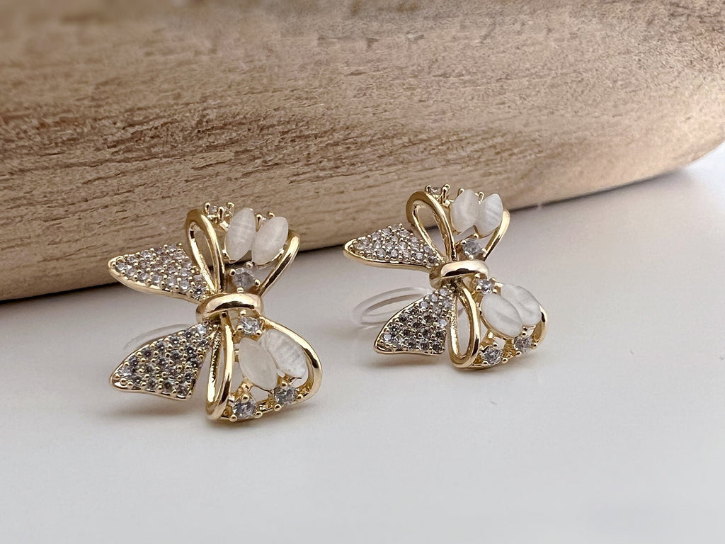 Noeud papillon sweet zircon Clips Invisible couleur or, Clips confortable discret délicat. Cadeaux Prêt à offrir