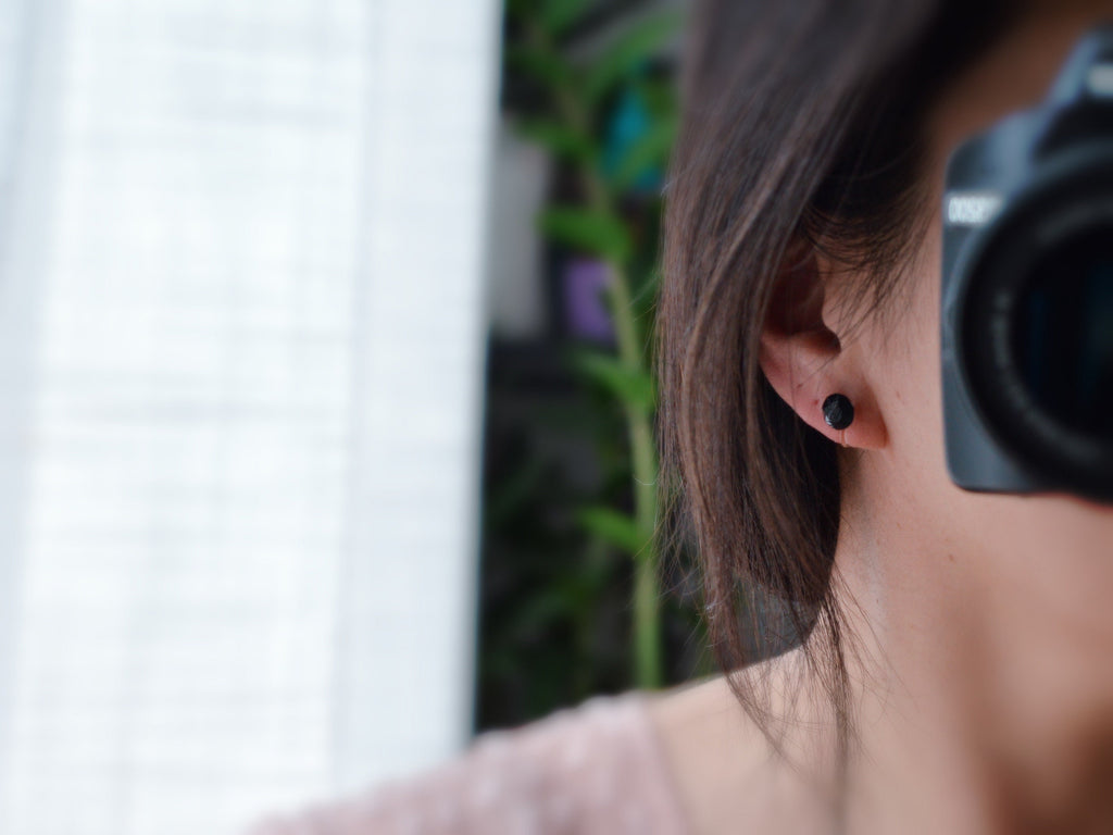 Boucles d'oreilles Clips invisible GOLDEN TOPAZ Cristaux PureCrystal Clips d'Oreille Petit Rond Jaune Or, Bijoux Minimaliste