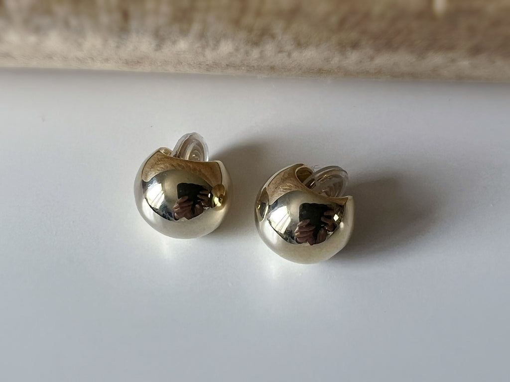 SANS DOULEUR ! Boucles d'oreilles CLIPS U spirale Grande boucle couleur Or / Or Mat. Clips d'oreilles confortable Boucles Délicates