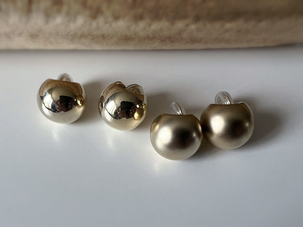 SANS DOULEUR ! Boucles d'oreilles CLIPS U spirale Grande boucle couleur Or / Or Mat. Clips d'oreilles confortable Boucles Délicates