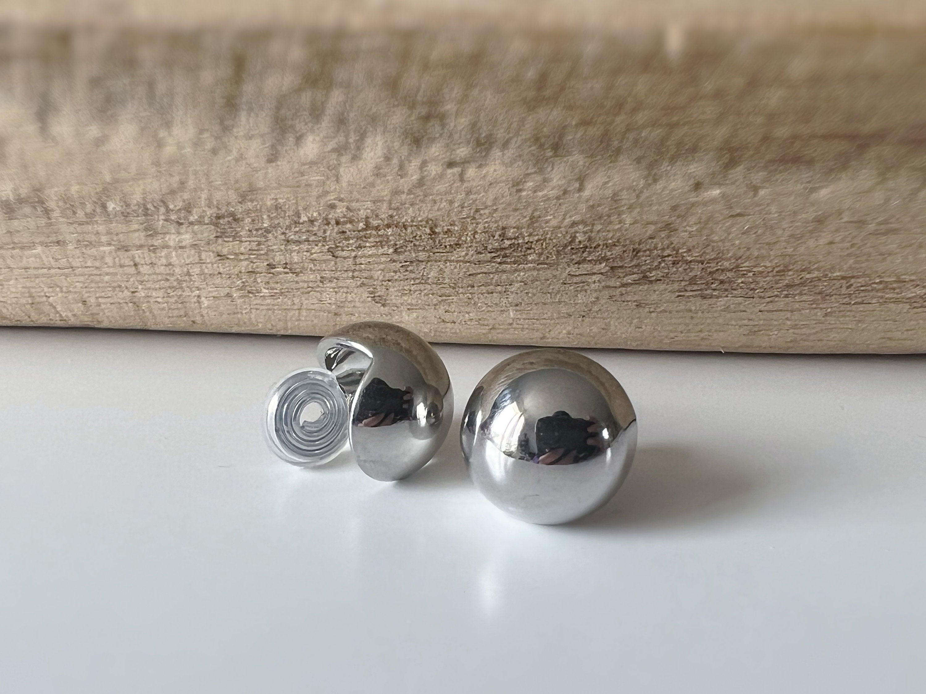 SANS DOULEUR ! Boucles d'oreilles CLIPS U spirale Grande boucle couleur Argent. Clips d'oreilles confortable Boucles Délicates