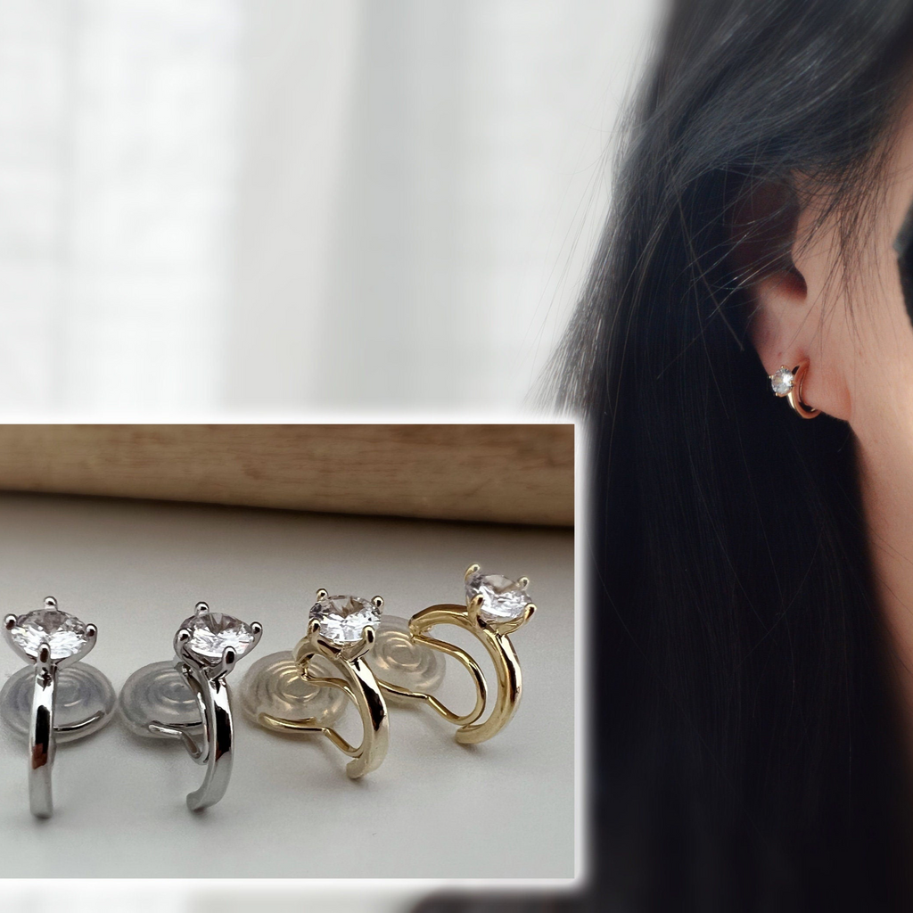 Demi-cercle zircon - Clips d'oreilles U