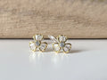 Mini CLIPS d'oreilles invisibles, petit Trèfle Or Zircon Boucles d'oreilles clips confortable délicat minimaliste