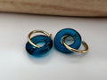 2 EN 1 Créoles Clips 20mm OR Cercle Vert Olive / Vert paon / Bleu / Marron. Clips d'oreilles Anneaux Or diamètre du fil 1.5mm ou 2mm