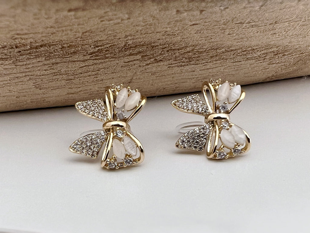 Noeud papillon sweet zircon Clips Invisible couleur or, Clips confortable discret délicat. Cadeaux Prêt à offrir