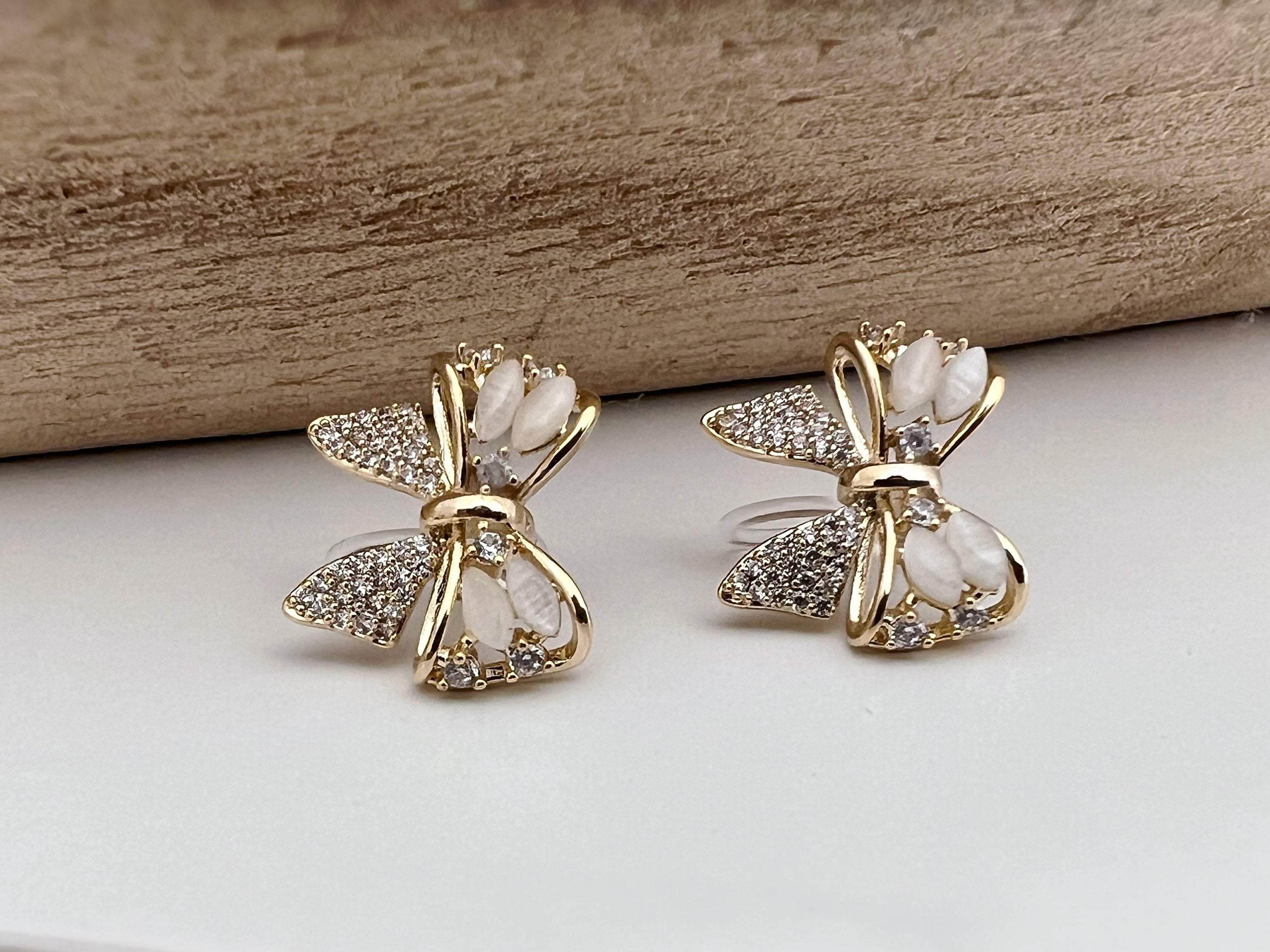 Noeud papillon sweet zircon Clips Invisible couleur or, Clips confortable discret délicat. Cadeaux Prêt à offrir