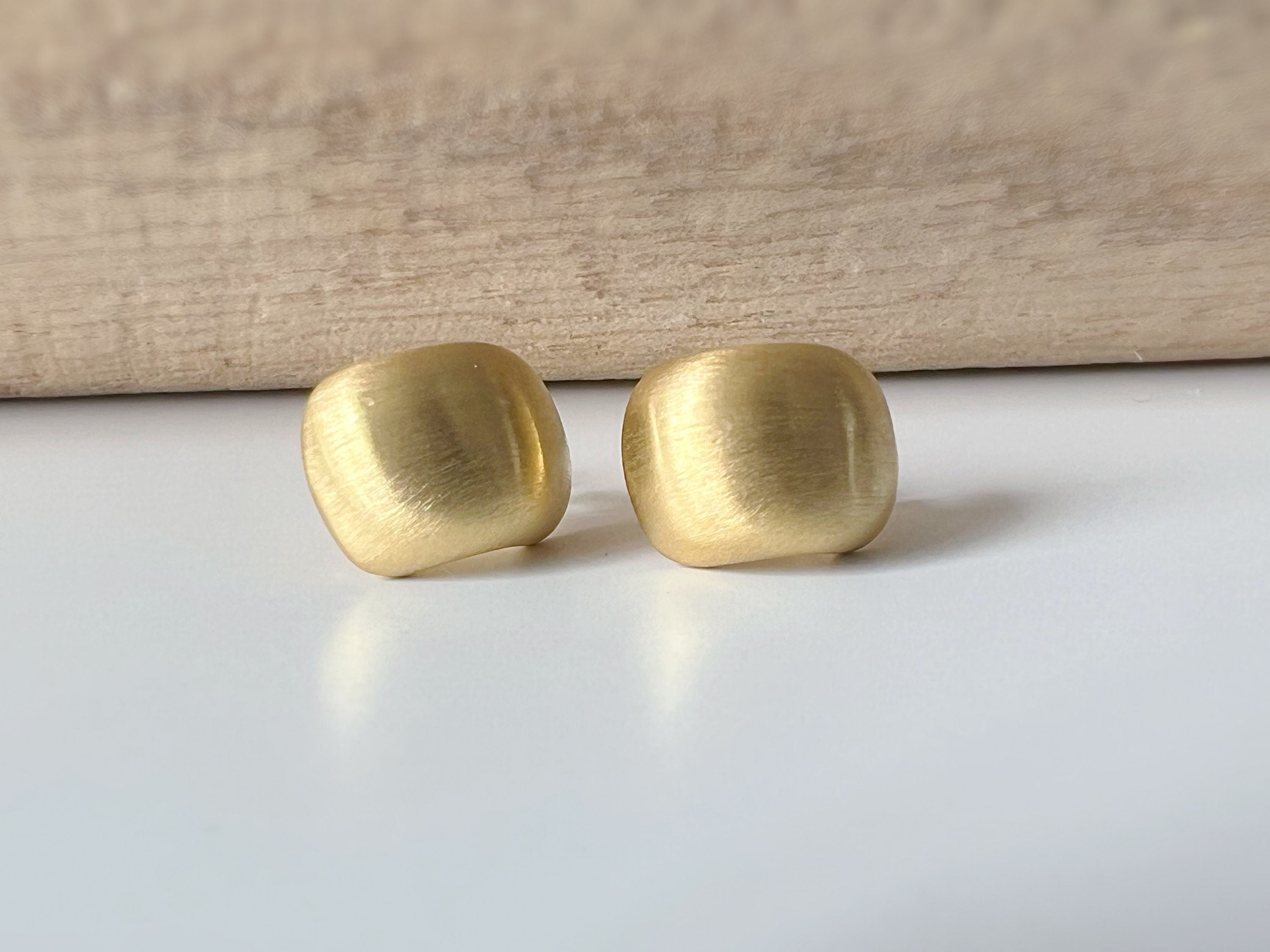 Boucles d'oreilles Clips INVISIBLES rectangle couleur Or / Argent. Clips d'oreilles Confortables Prêt à offrir