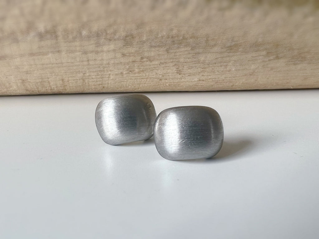 Boucles d'oreilles Clips INVISIBLES rectangle couleur Or / Argent. Clips d'oreilles Confortables Prêt à offrir