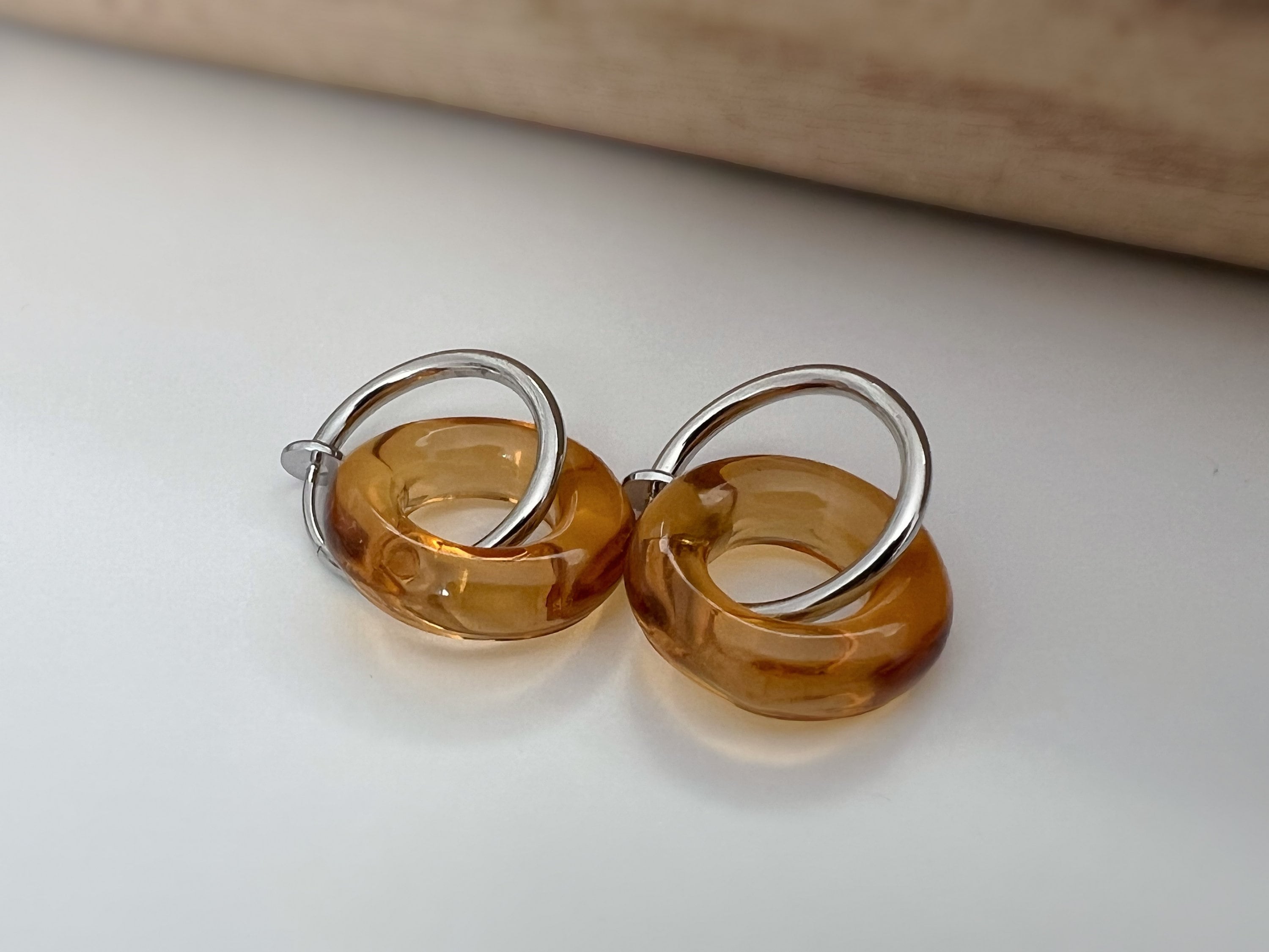 2 EN 1 Créoles Clips 20mm ARGENT Cercle Vert Olive / Vert paon / Bleu / Marron. Clips d'oreilles Anneaux argent diamètre du fil 1.5mm ou 2mm