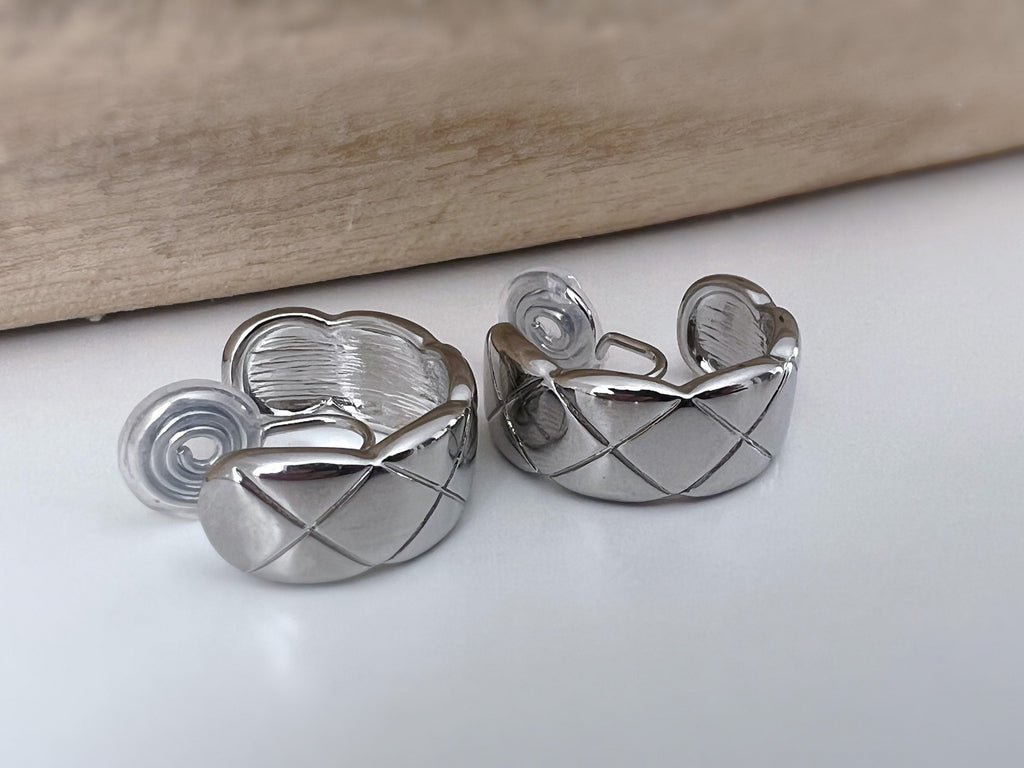 SANS DOULEUR ! Boucles d'oreilles CLIPS U spirale Grand Large Cercle couleur Or / Argent. Clips d'oreilles confortable Boucles Délicates