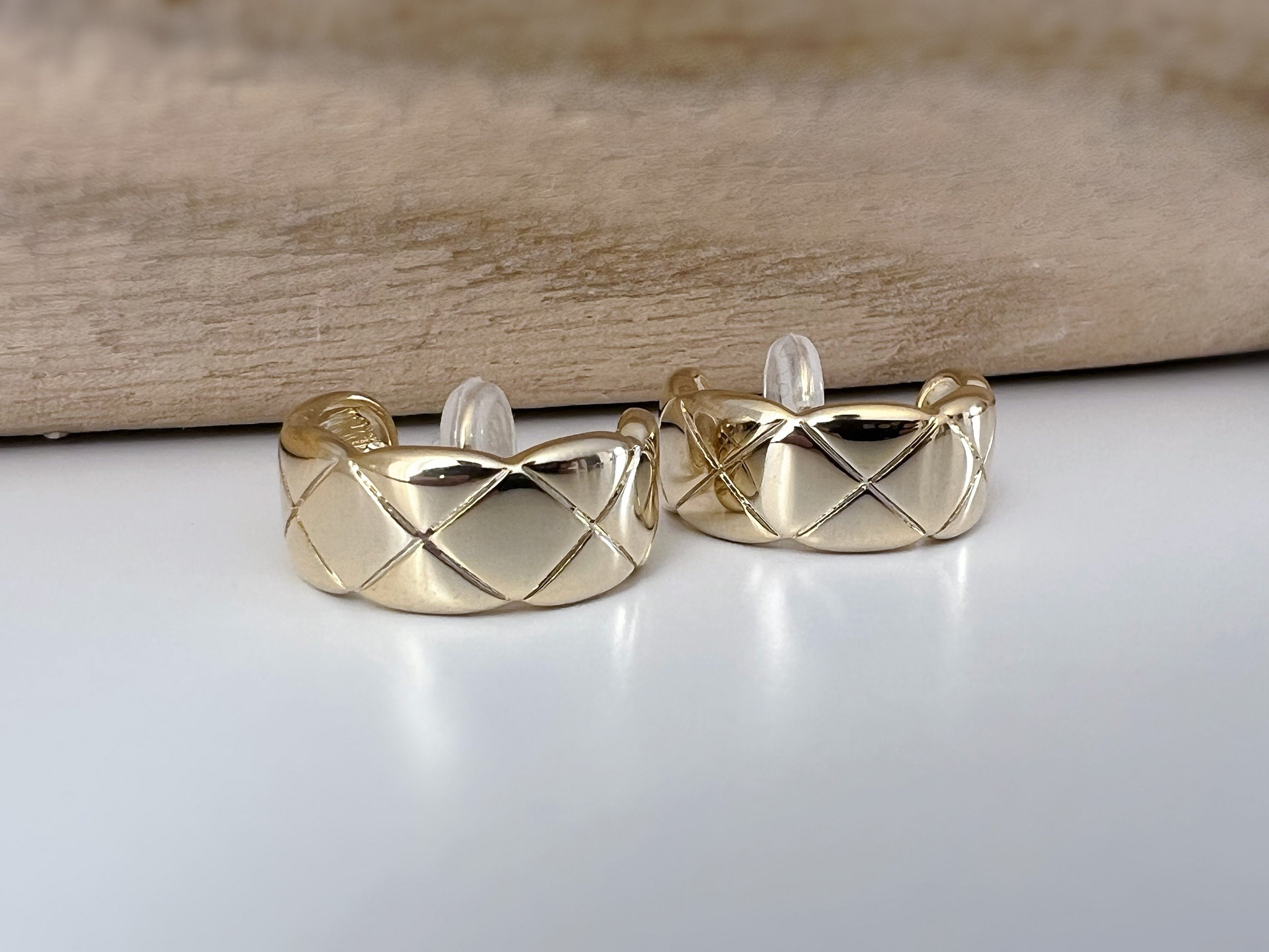 SANS DOULEUR ! Boucles d'oreilles CLIPS U spirale Grand Large Cercle couleur Or / Argent. Clips d'oreilles confortable Boucles Délicates