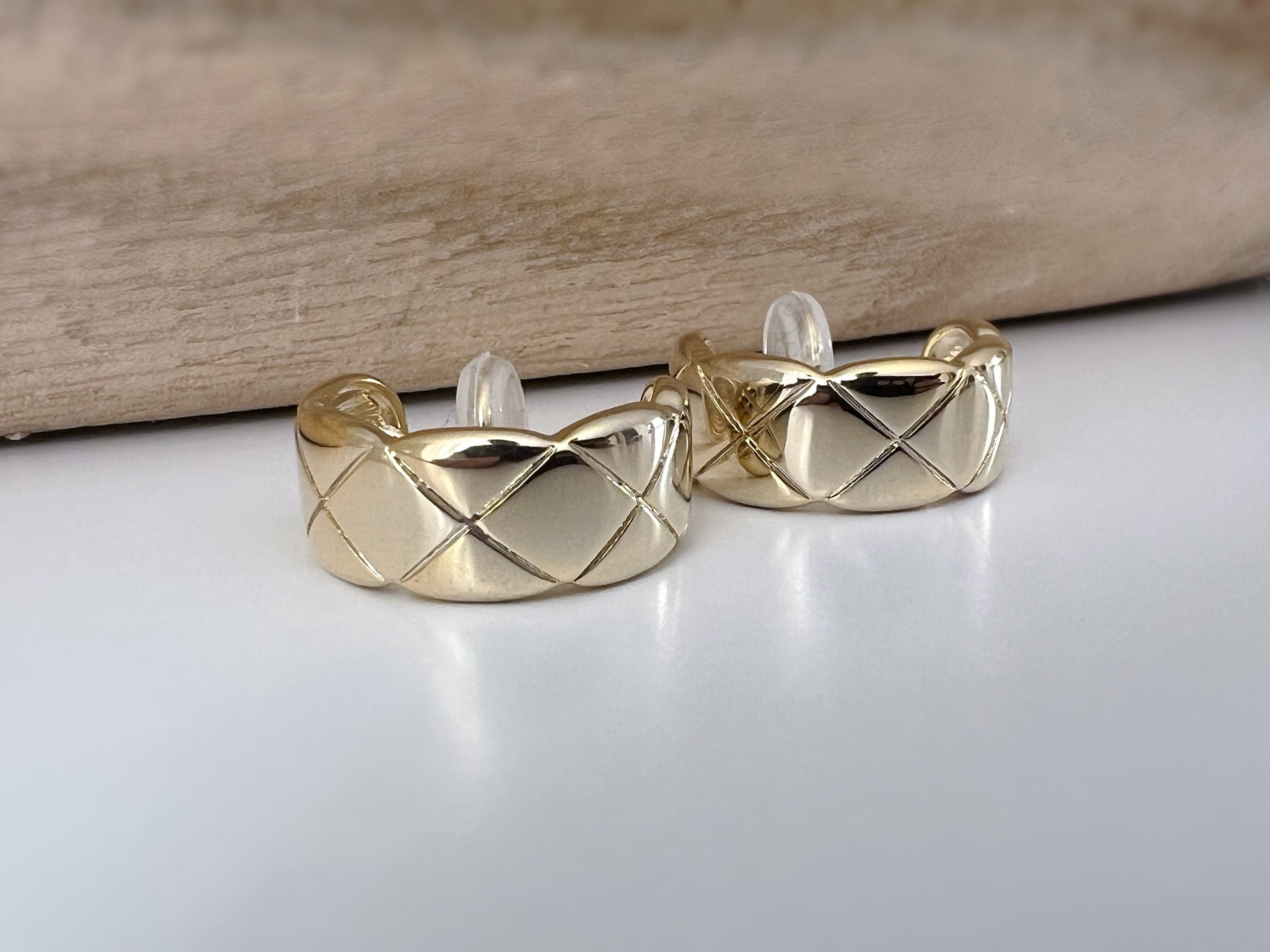 SANS DOULEUR ! Boucles d'oreilles CLIPS U spirale Grand Large Cercle couleur Or / Argent. Clips d'oreilles confortable Boucles Délicates